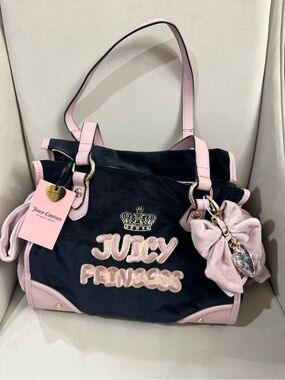 Juicy Couture Pink & Black 'Juicy American Princess' Tote Bag